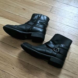 Clark's Black Leather Ankle Boots